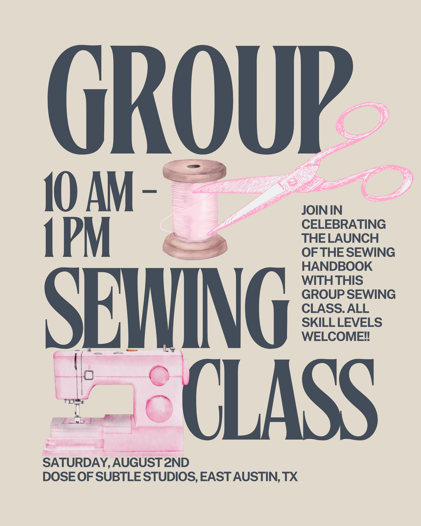 Group Sewing Class | Saturday August 2nd at 10:00 AM
